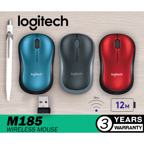 City flower Guilty wine Logitech M185 Wireless Mouse | Comfortable easy-to-use mouse with reliable  durability Color Blue