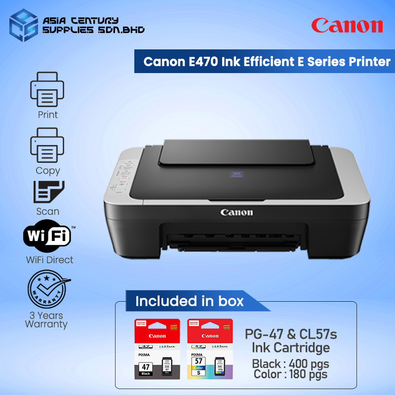 dør montage Generator Canon Pixma E470 Wireless All In One Low Cost Cartridges Color Printer  Print/Scan/Copy/Wifi