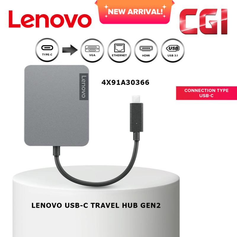 Lenovo USB-C Travel Hub Gen 2 - 4X91A30366